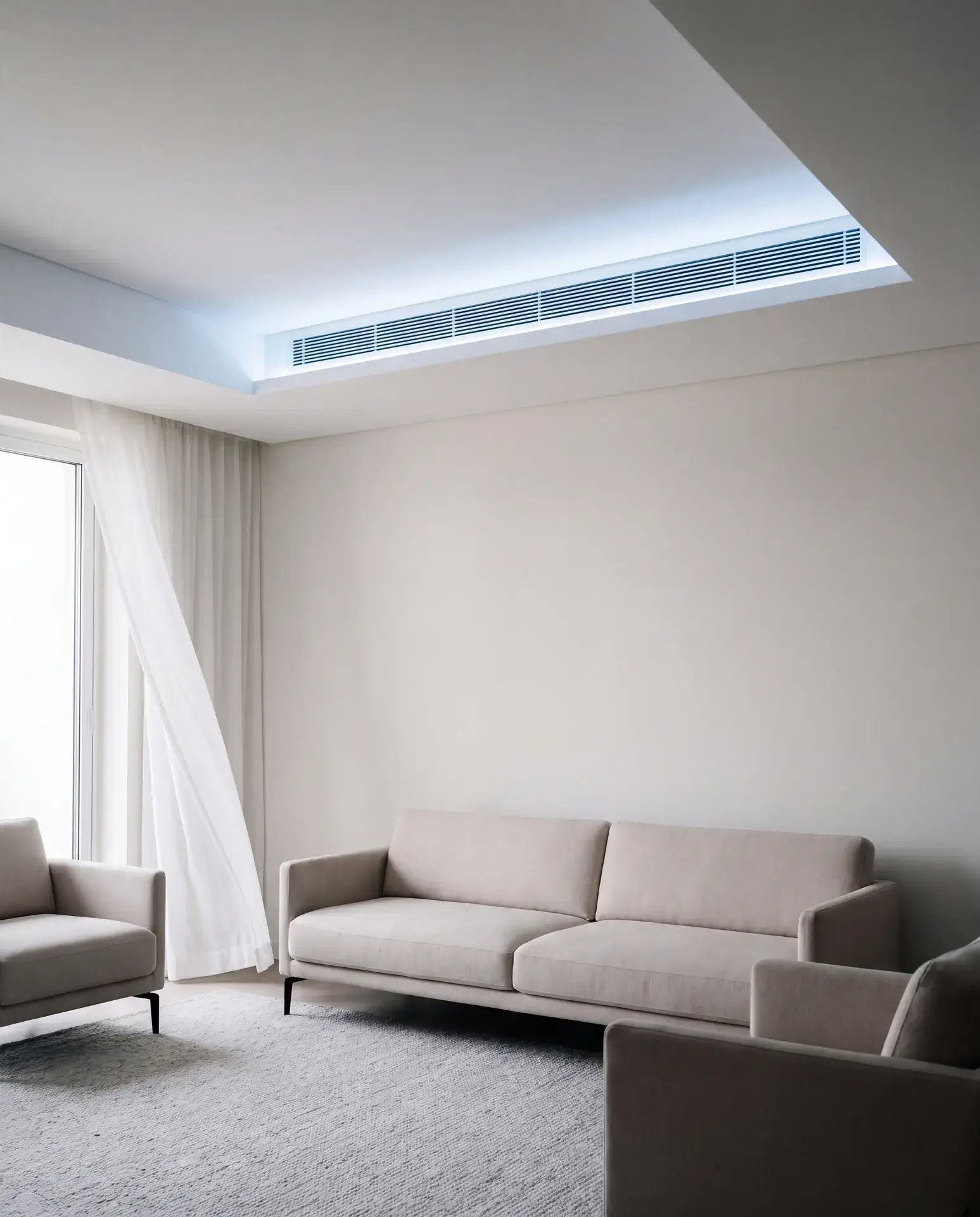 Salón con climatización por aerotermia