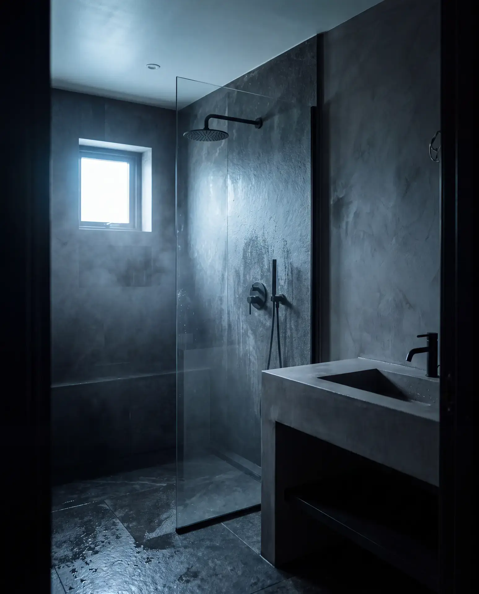 Baño reformado en microcemento en una vivienda de Orba, Marina Alta