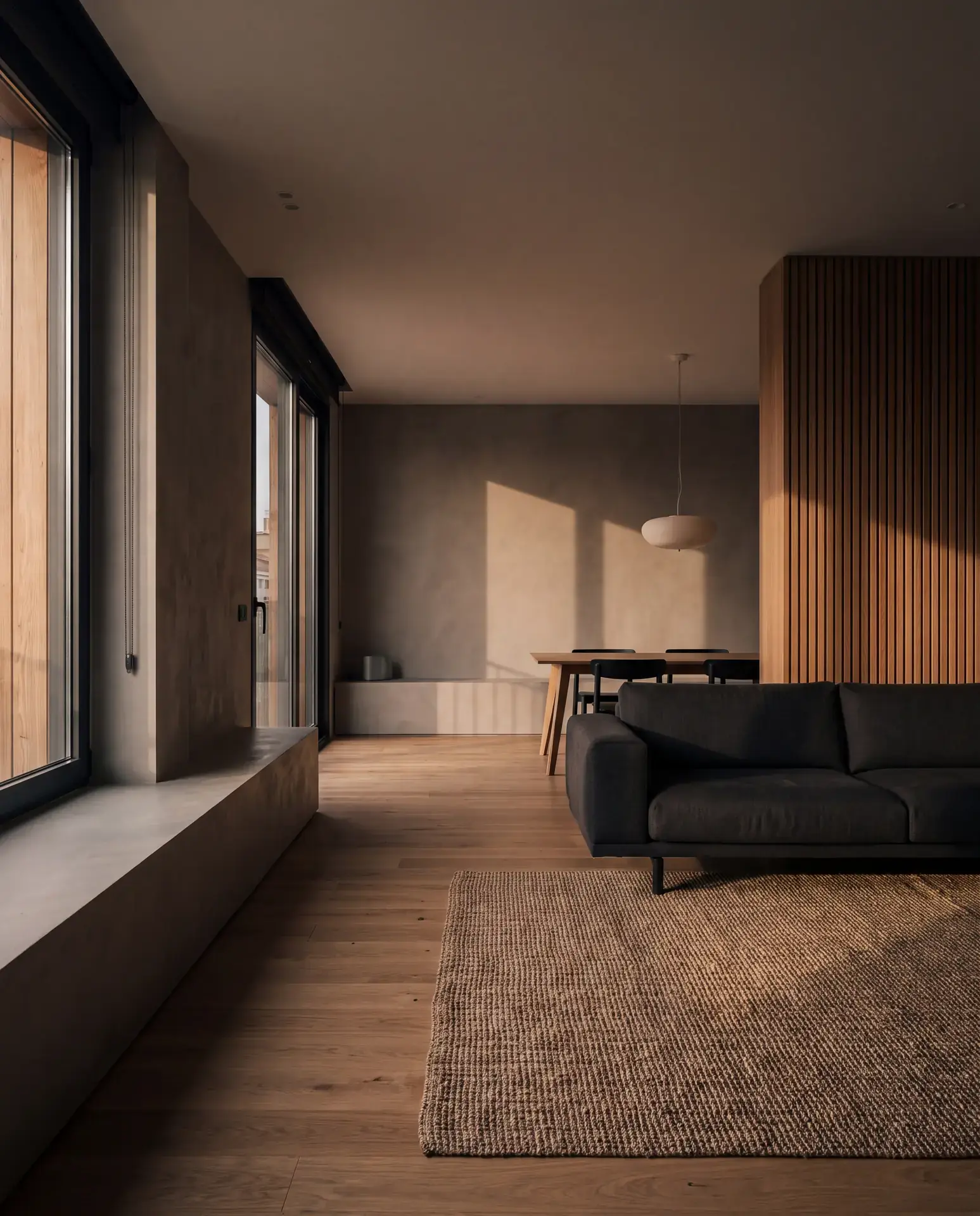 Salón reformado con luz cálida en un apartamento de la Playa de San Juan, Alicante